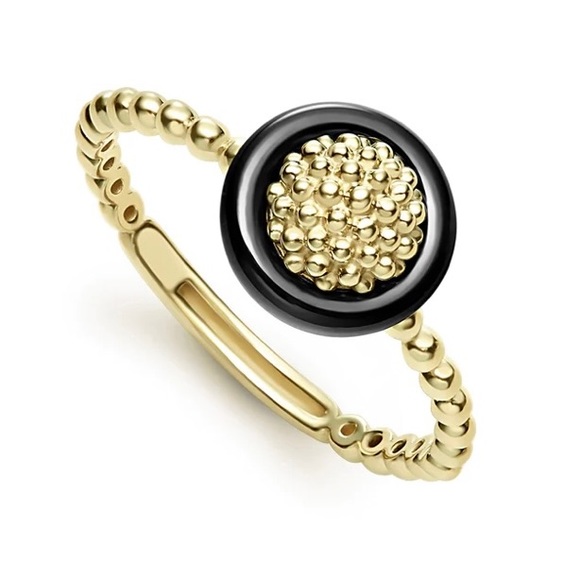BEAUTIFUL!! 🖤 NWT! Lagos 18K Gold ‘Caviar’ Ring - Picture 7 of 7